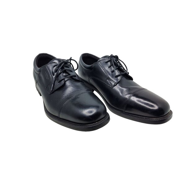 Mens Rockport Walkability Black Waterproof Leather Cap Toe Lace Up Shoes main image 5